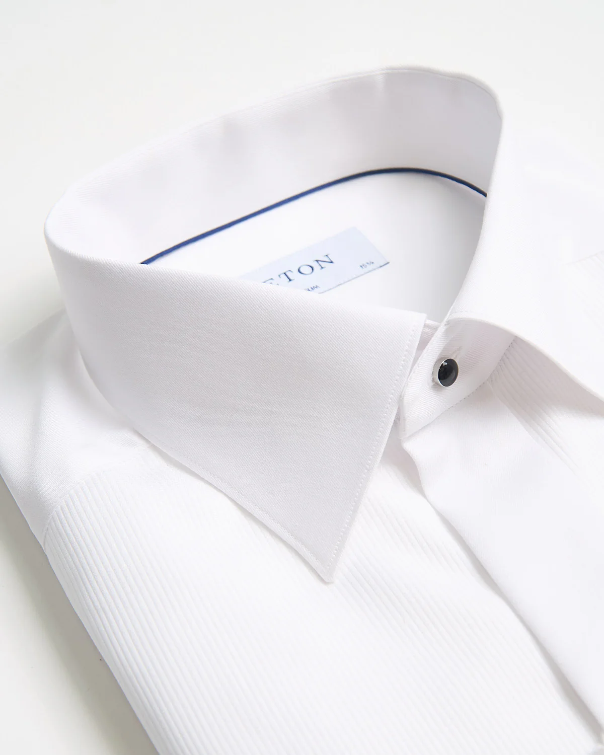 White Fine Striped Bib Slim Evening Shirt - Image 3