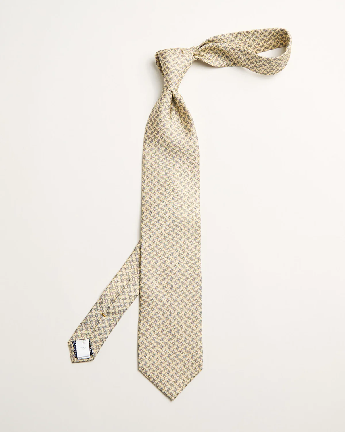 Yellow Geometric Print Silk Tie