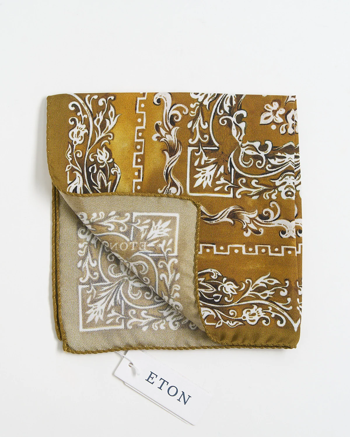 Yellow Medallion Silk Pocket Square