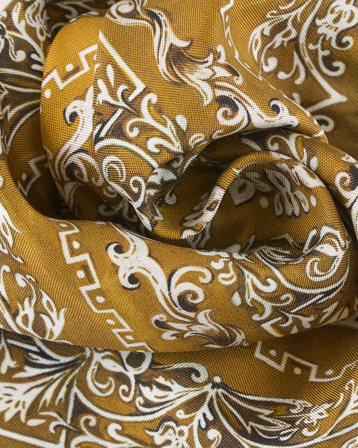 Yellow Medallion Silk Pocket Square - Image 2
