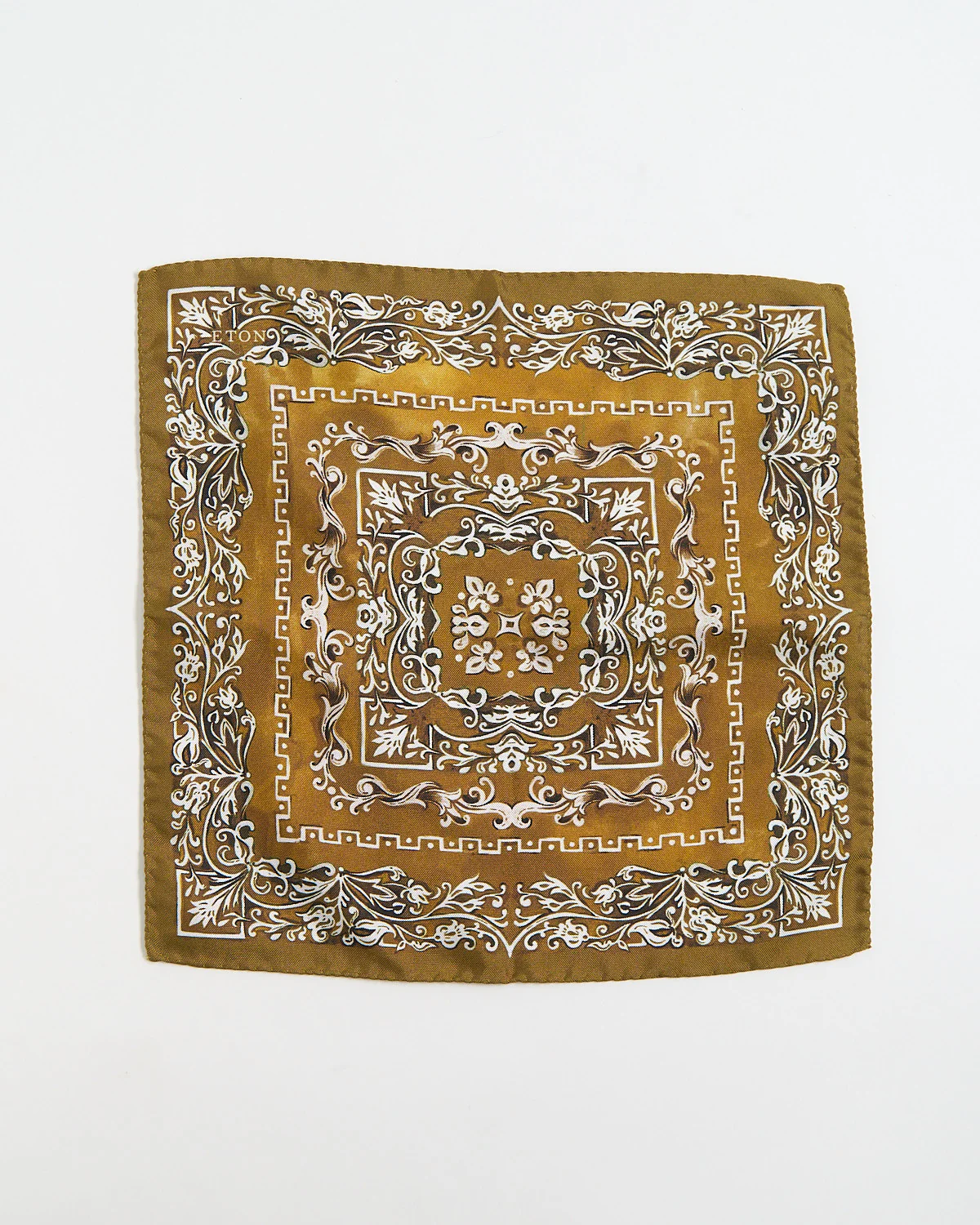 Yellow Medallion Silk Pocket Square - Image 3