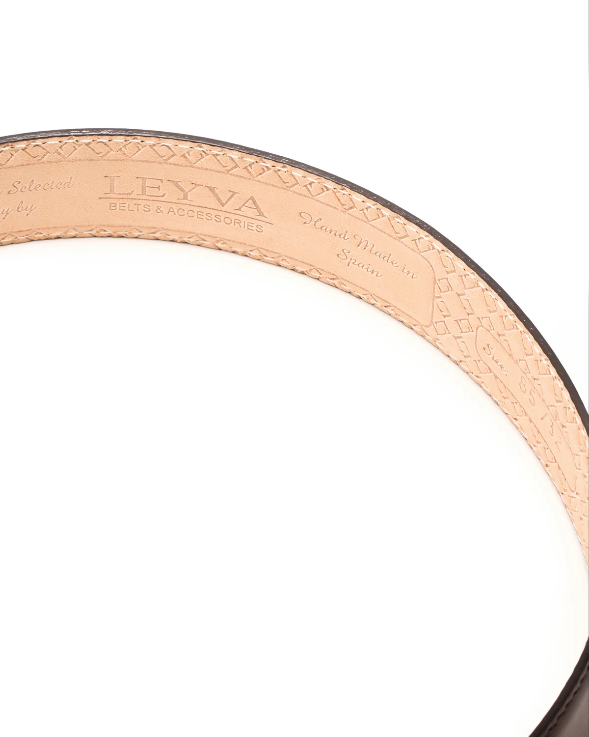 Feather Edge Cognac Leather Dress Belt - Image 3