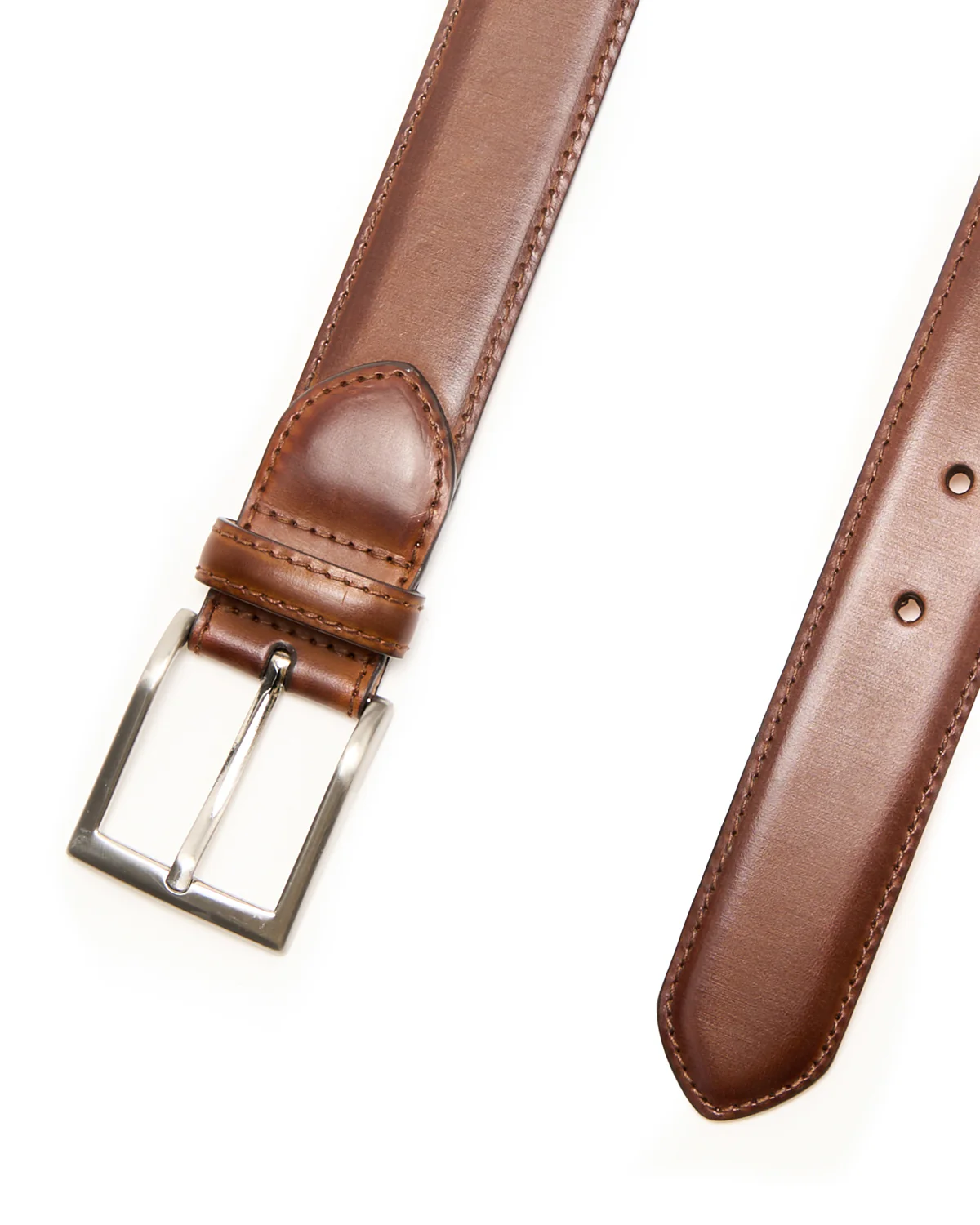 Feather Edge Cognac Leather Dress Belt - Image 4