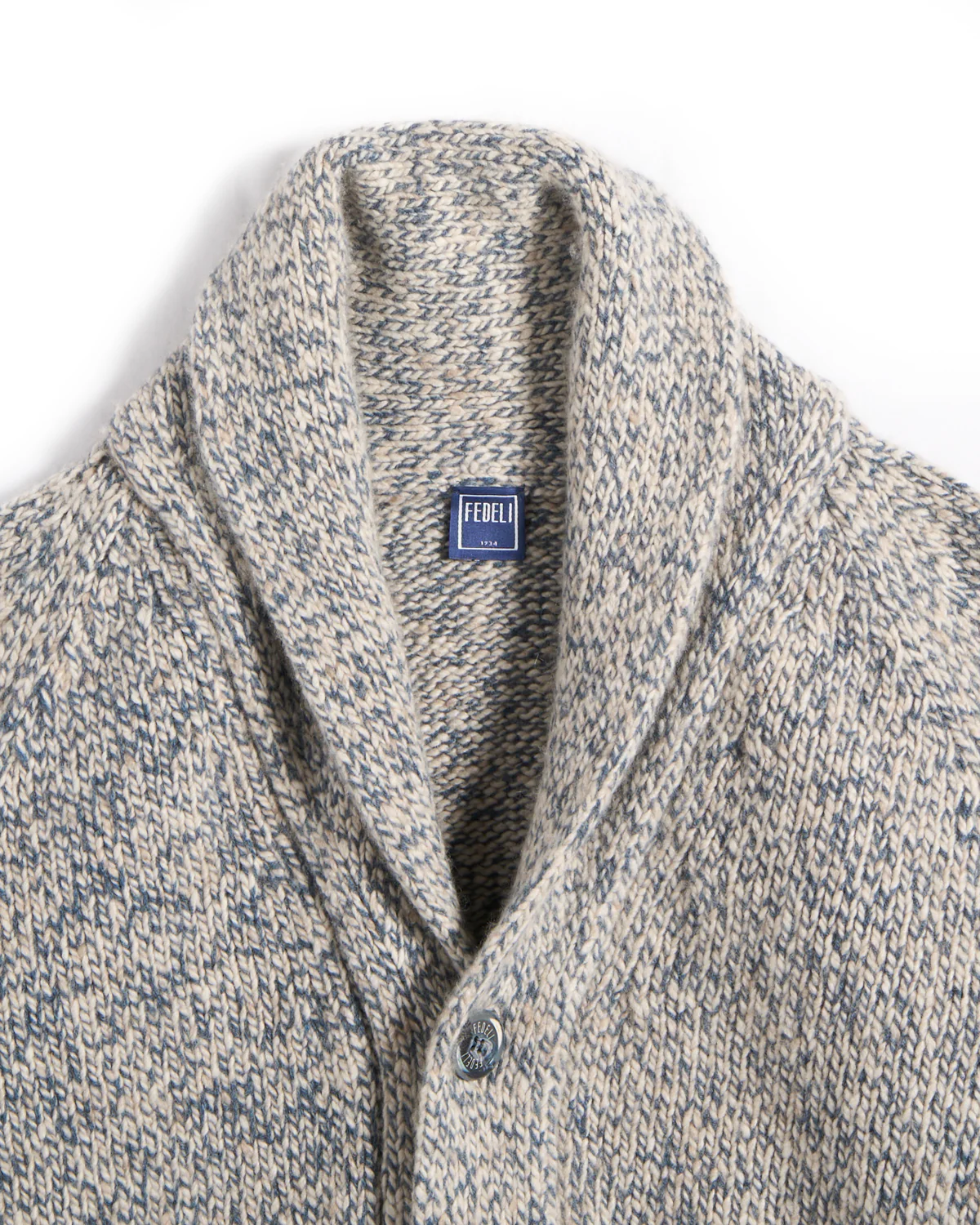 100% Cashmere Marled Shawl Cardigan - Image 3