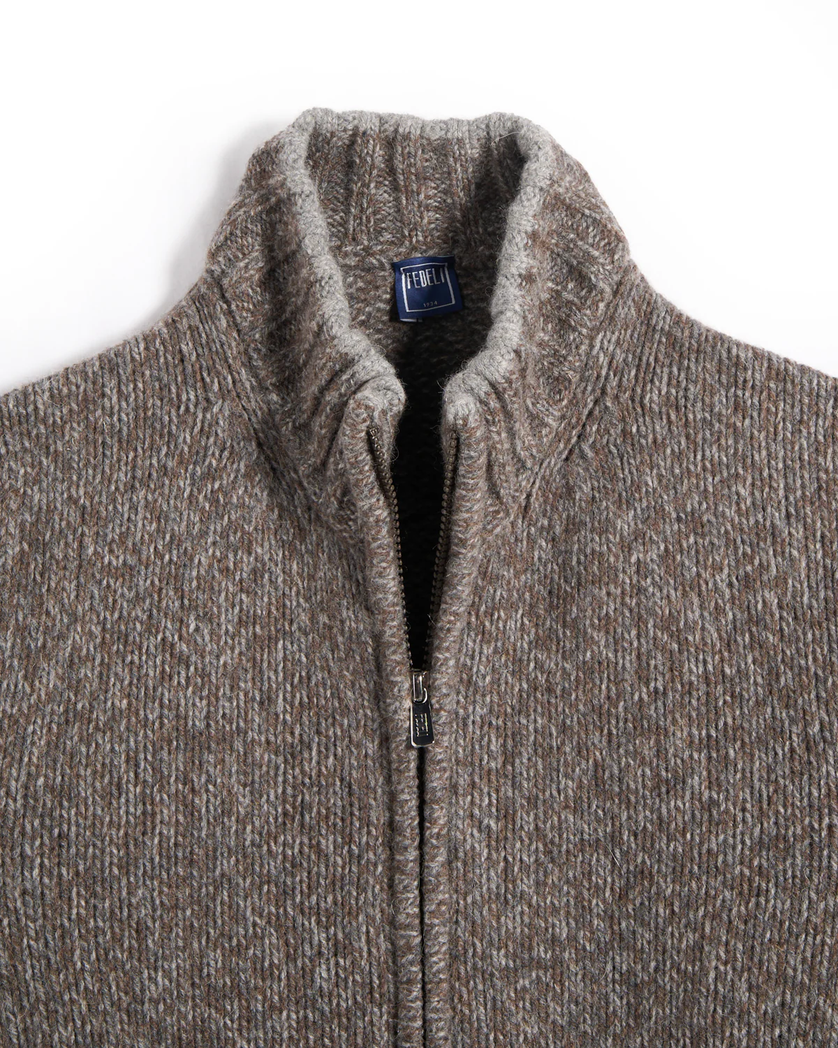 Baby Alpaca Melange Full Zip Cardigan - Image 4