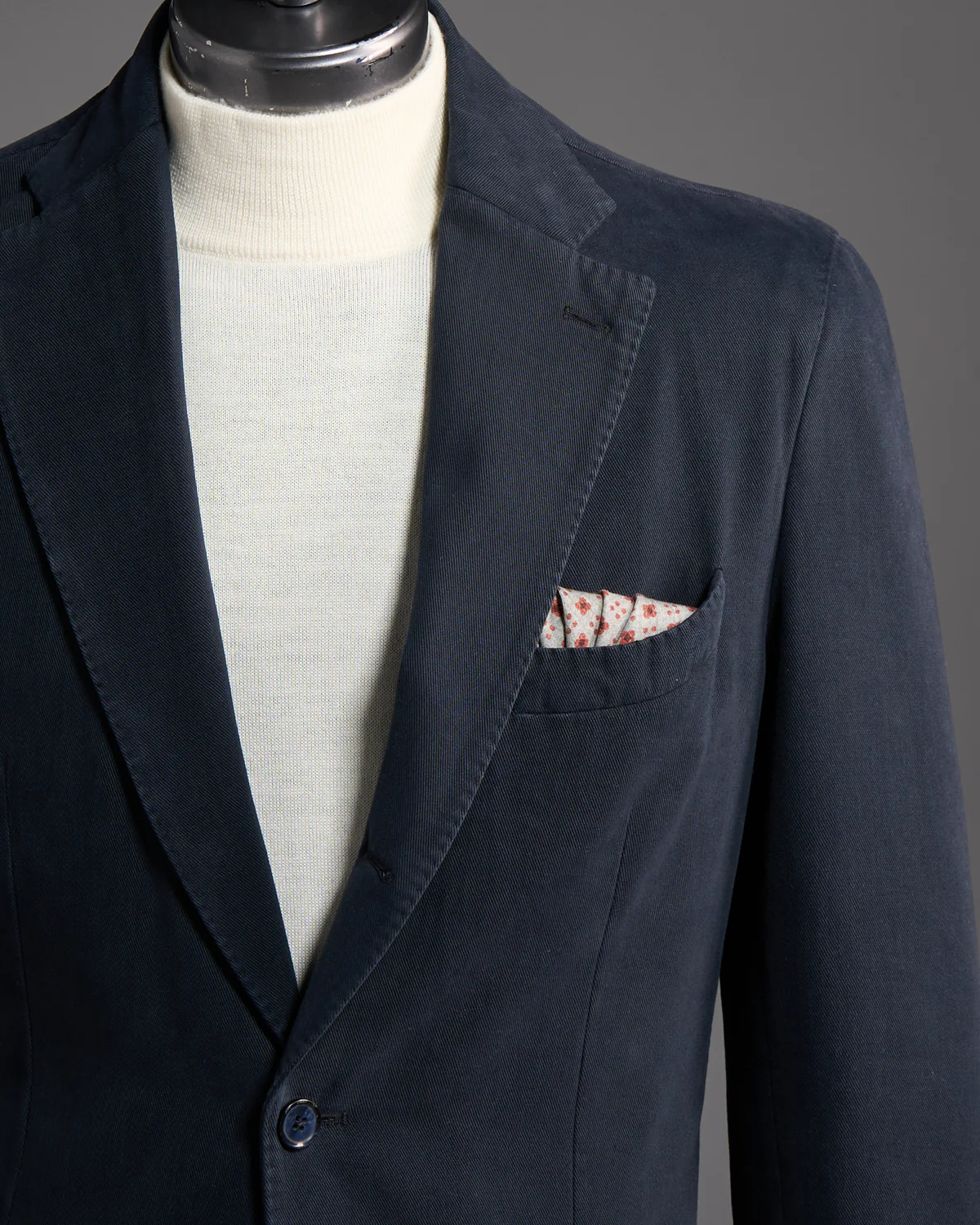 Super Soft Washed Drill Cotton Navy Blazer - Image 2