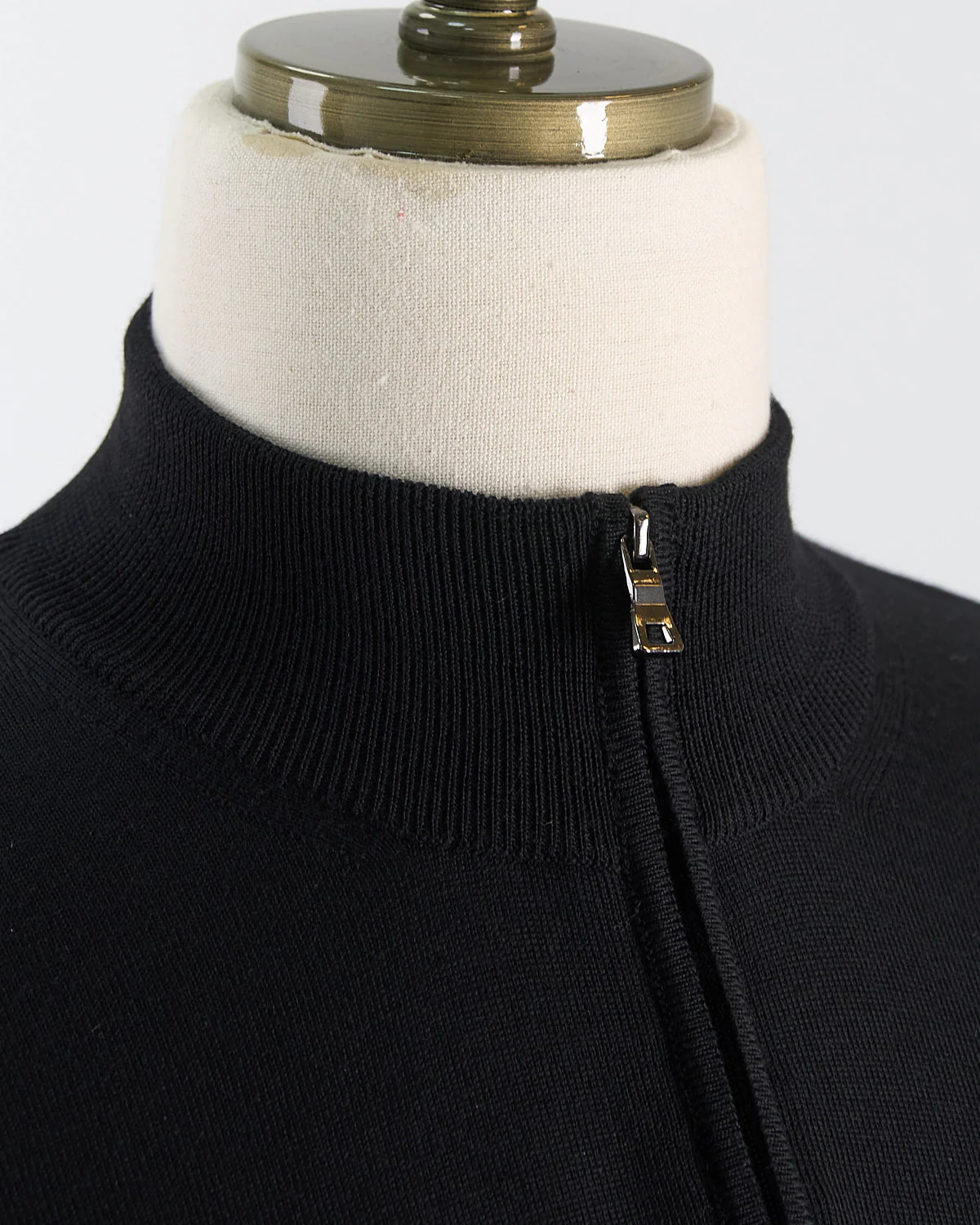 Black 12 Gauge Quarter Zip Wool Sweater - Image 13