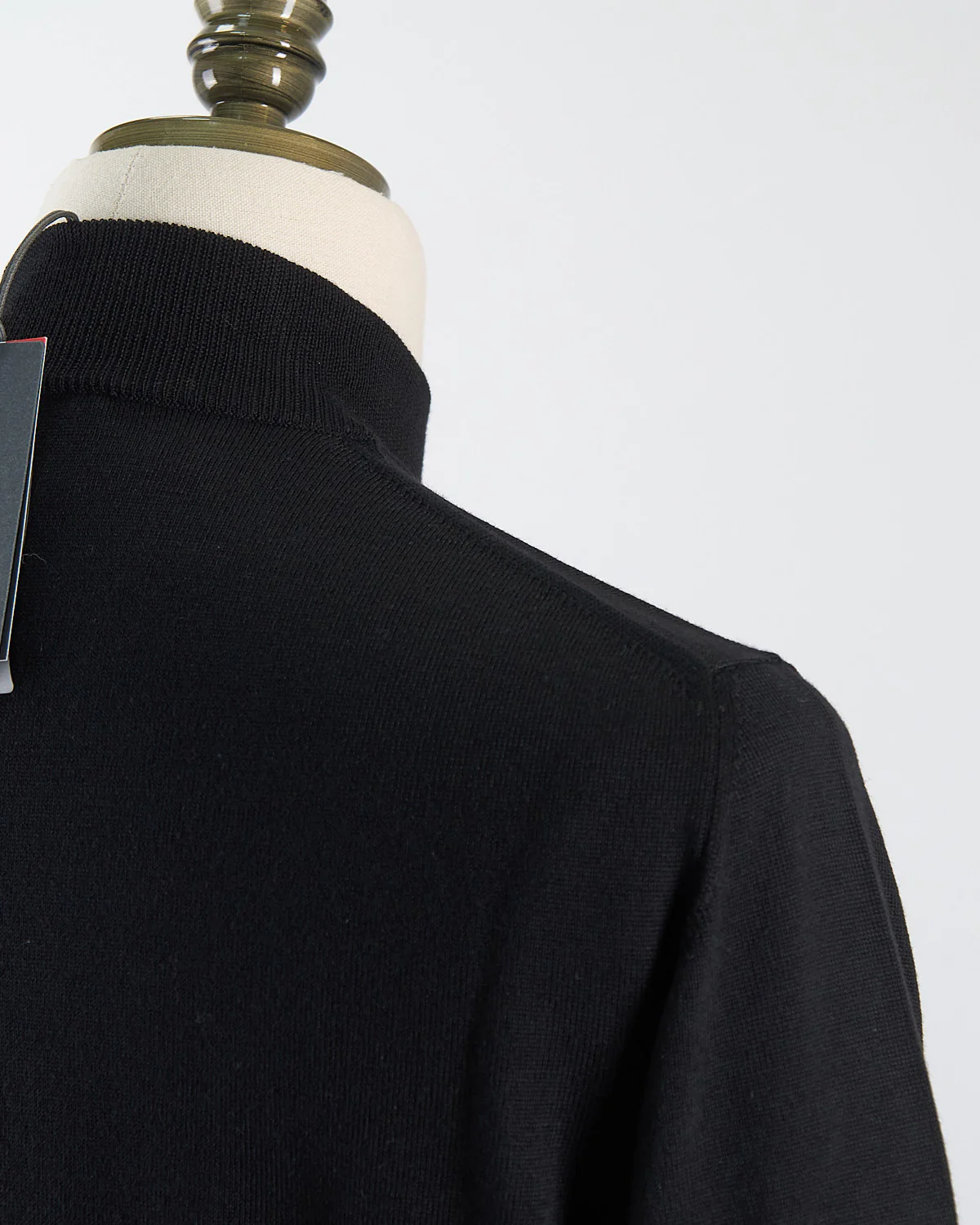 Black 12 Gauge Quarter Zip Wool Sweater - Image 4