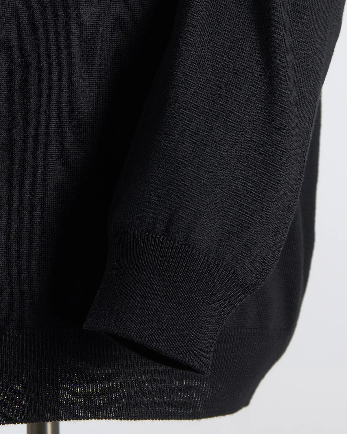 Black 12 Gauge Quarter Zip Wool Sweater - Image 5