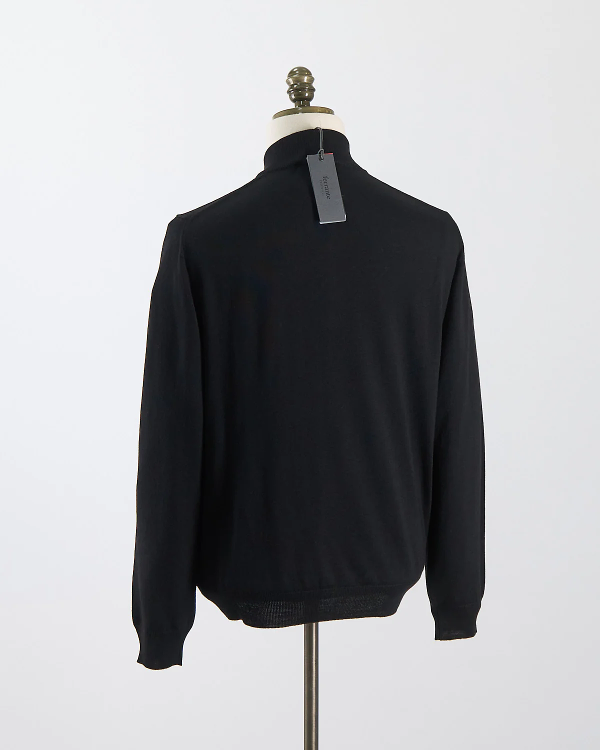 Black 12 Gauge Quarter Zip Wool Sweater - Image 7