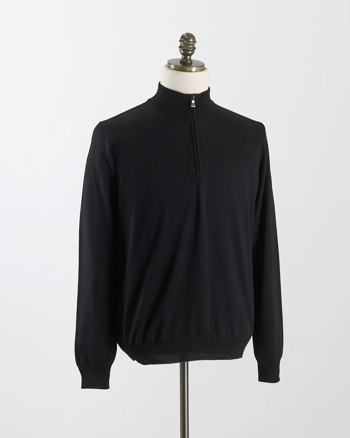 Black 12 Gauge Quarter Zip Wool Sweater - Image 9