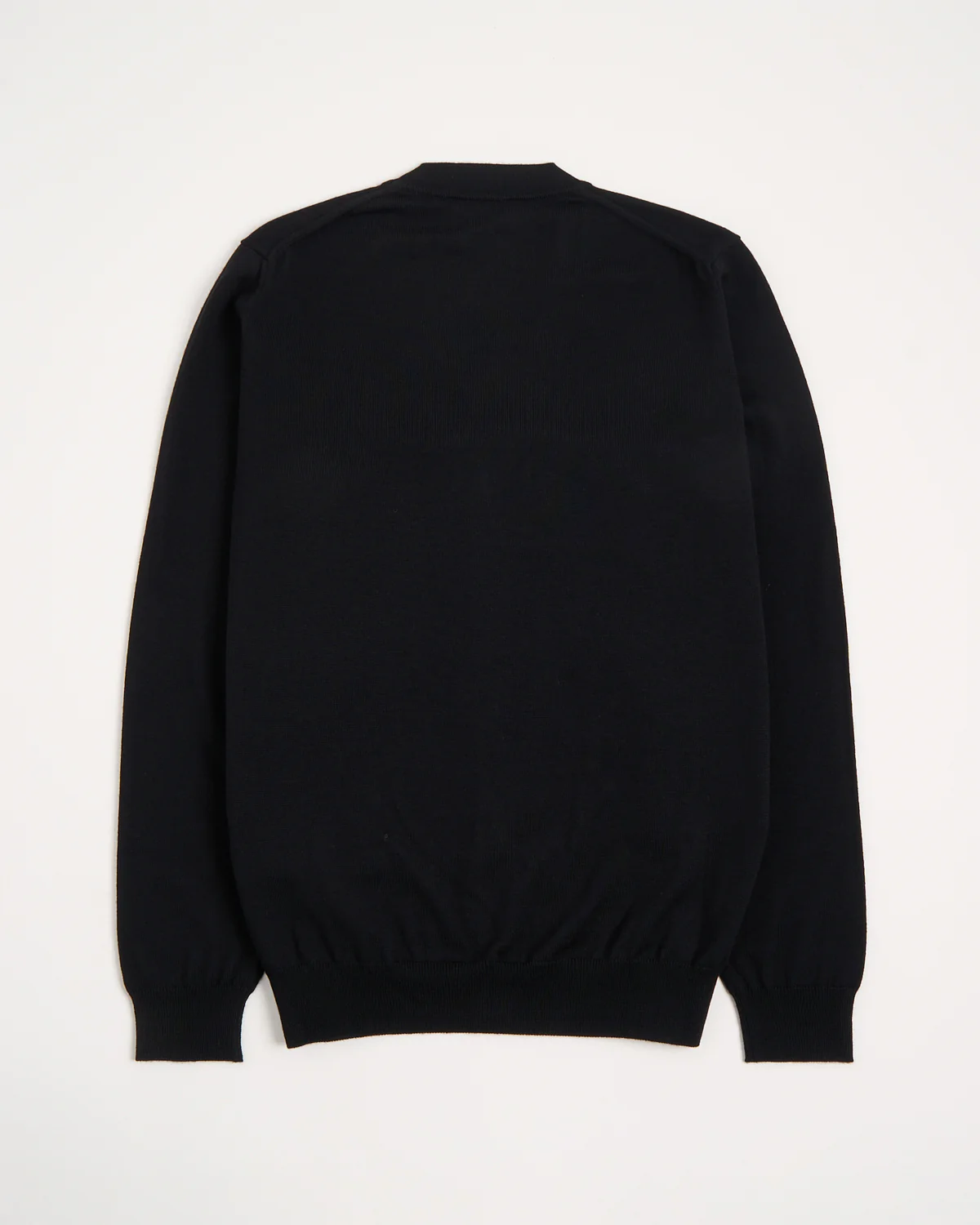 Black Extrafine Merino Wool 12 Gauge Button Cardigan - Image 3