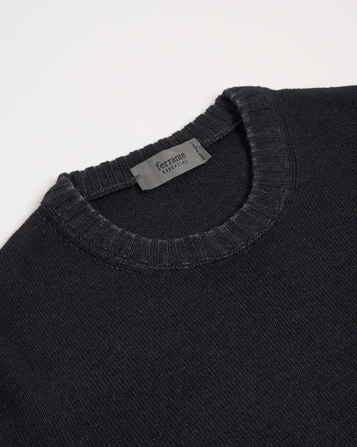 Charcoal 7 Gauge Frosted Garment Dyed Wool Crewneck - Image 5