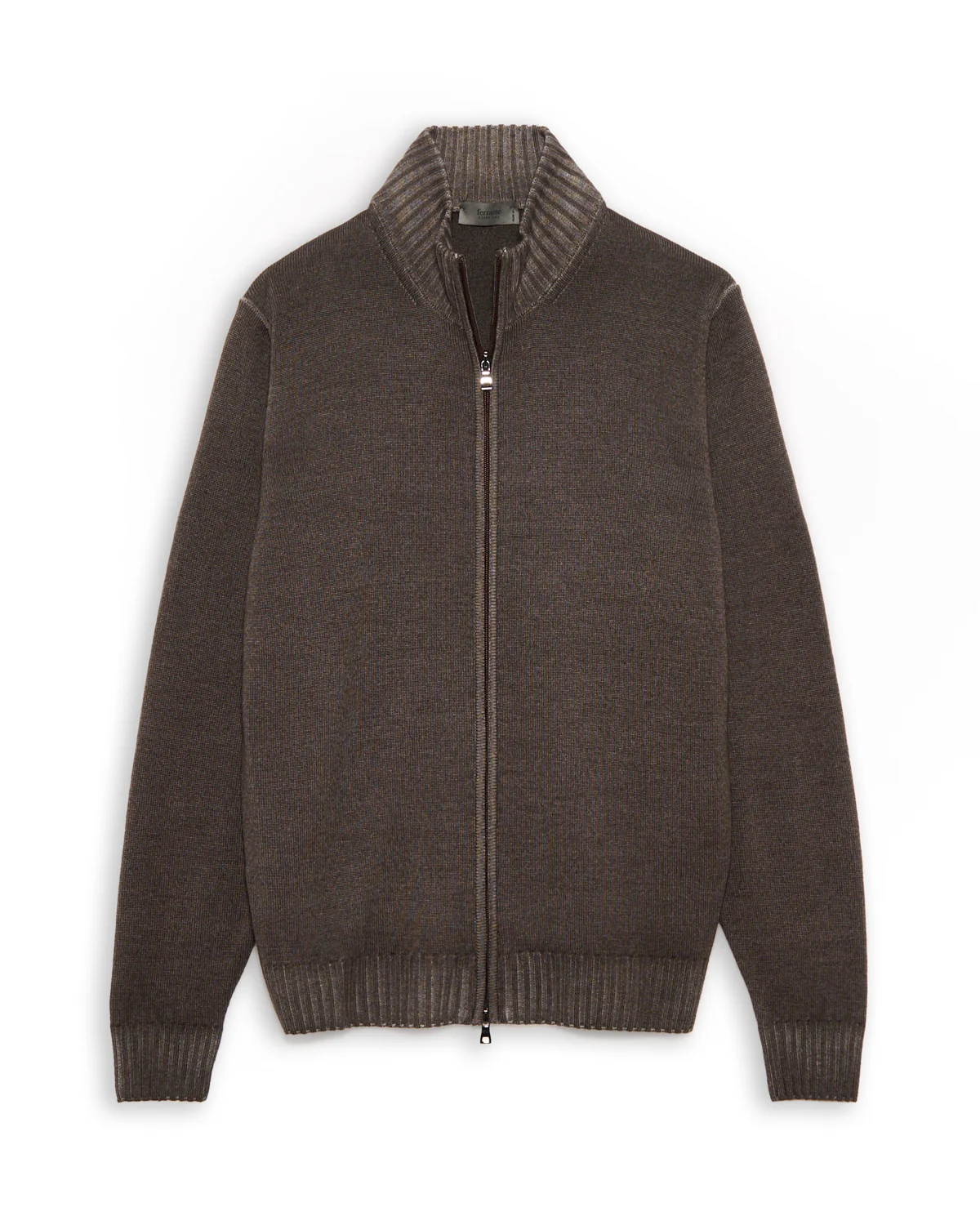 Garment Dyed Merino Wool 7 Gauge Full Zip Cardigan