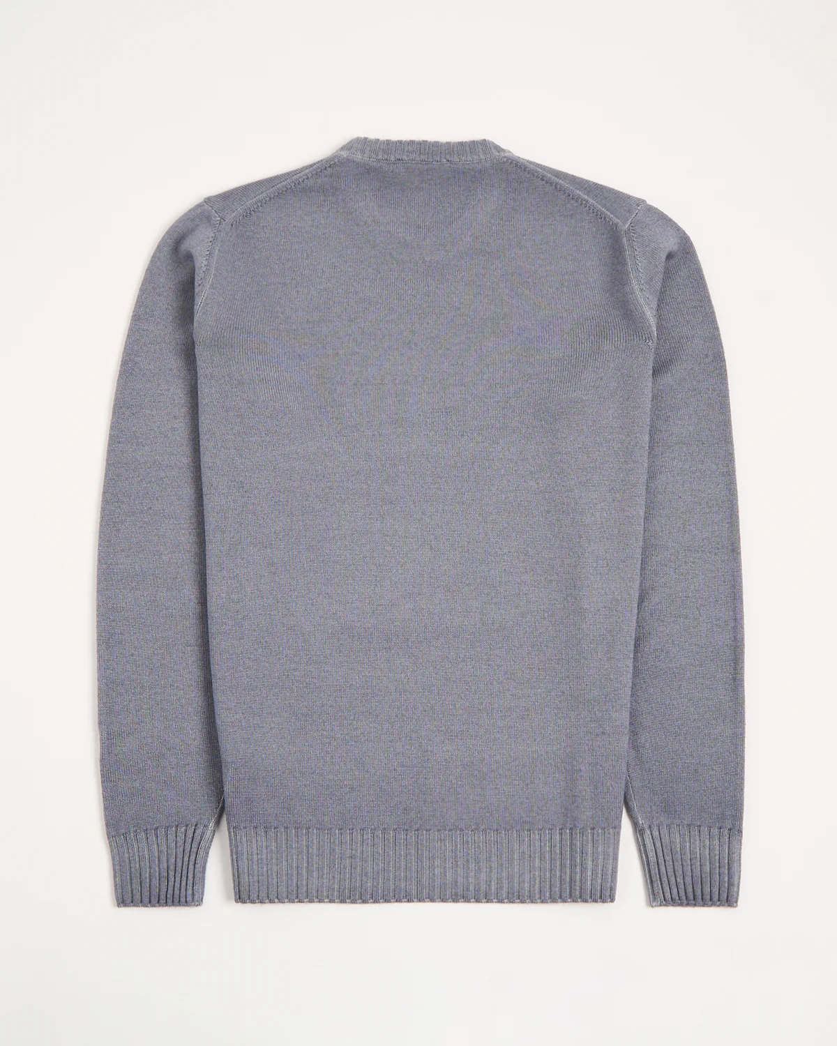 Grey 7 Gauge Frosted Garment Dyed Wool Crewneck - Image 3