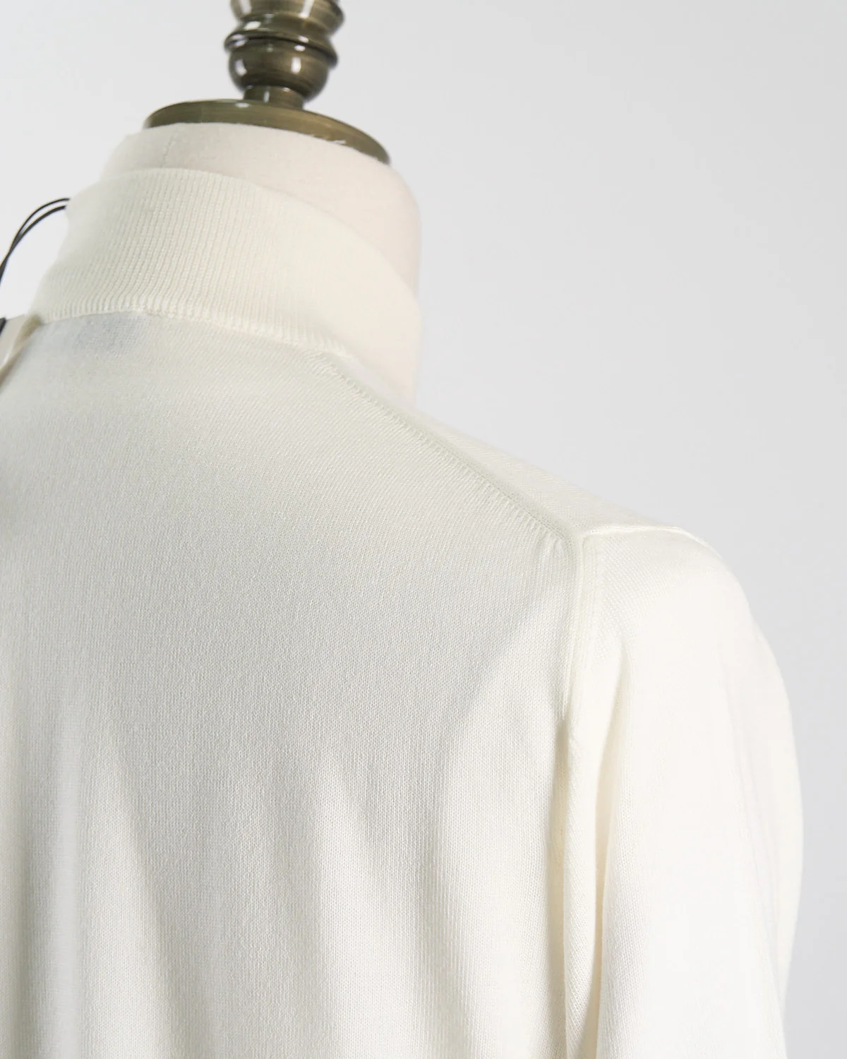 Ivory 12 Gauge Quarter Zip Wool Sweater - Image 4