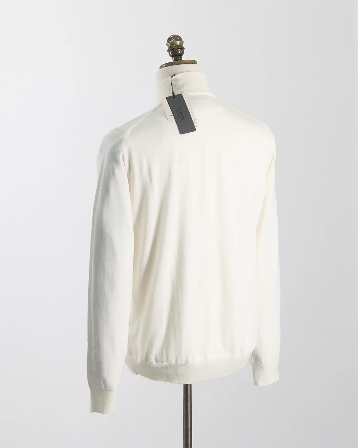 Ivory 12 Gauge Quarter Zip Wool Sweater - Image 7