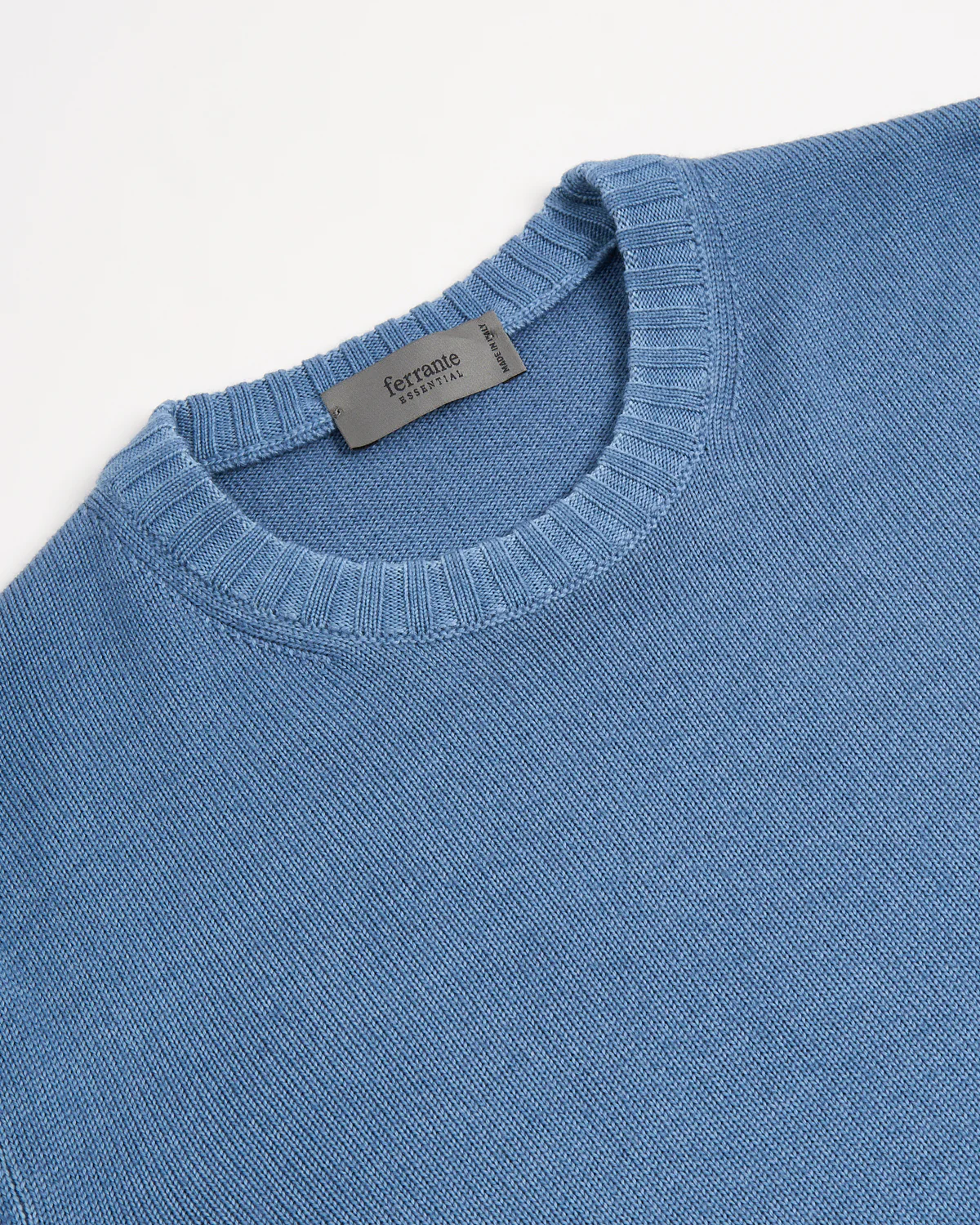 Light Blue 7 Gauge Frosted Garment Dyed Wool Crewneck - Image 2