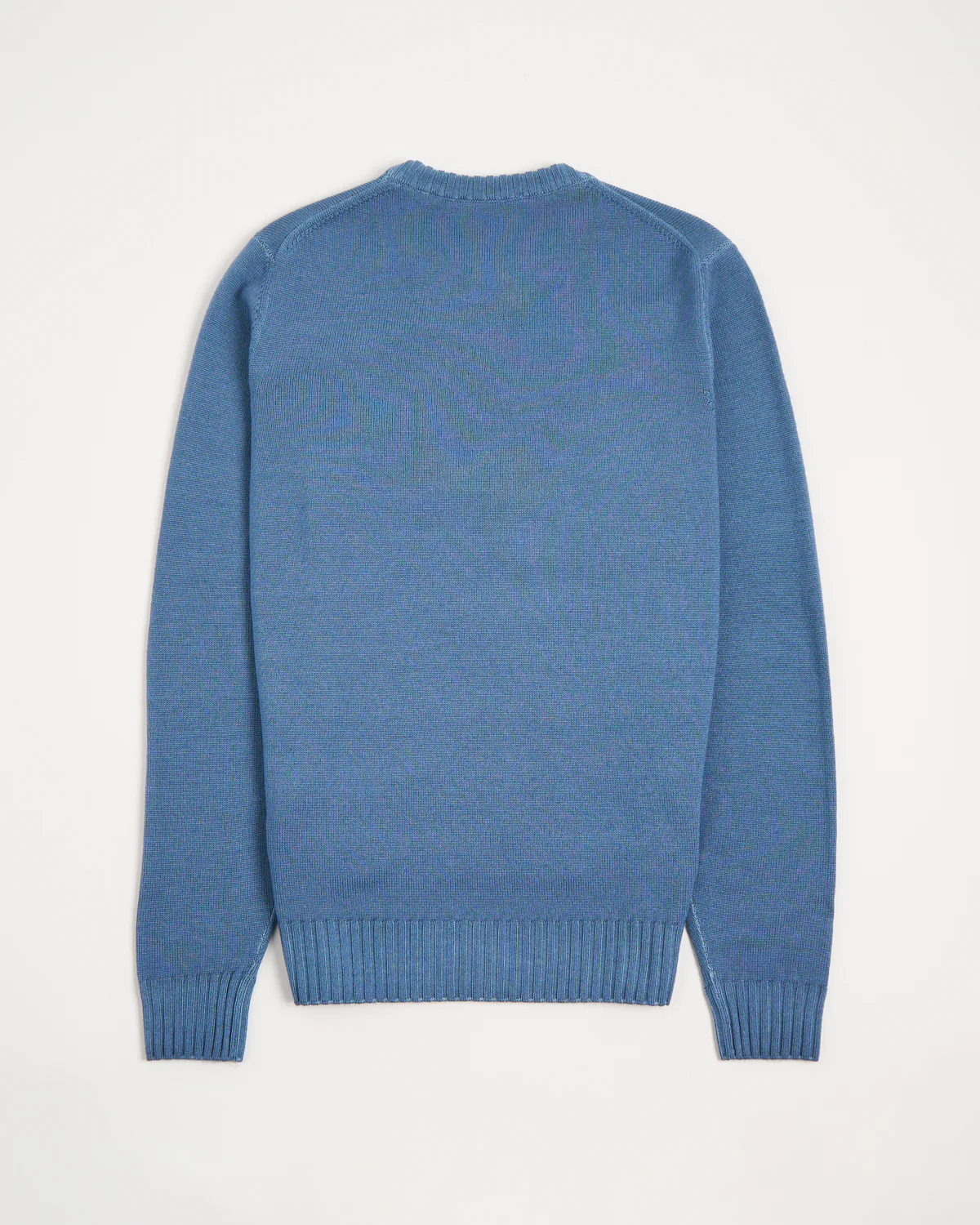 Light Blue 7 Gauge Frosted Garment Dyed Wool Crewneck - Image 3