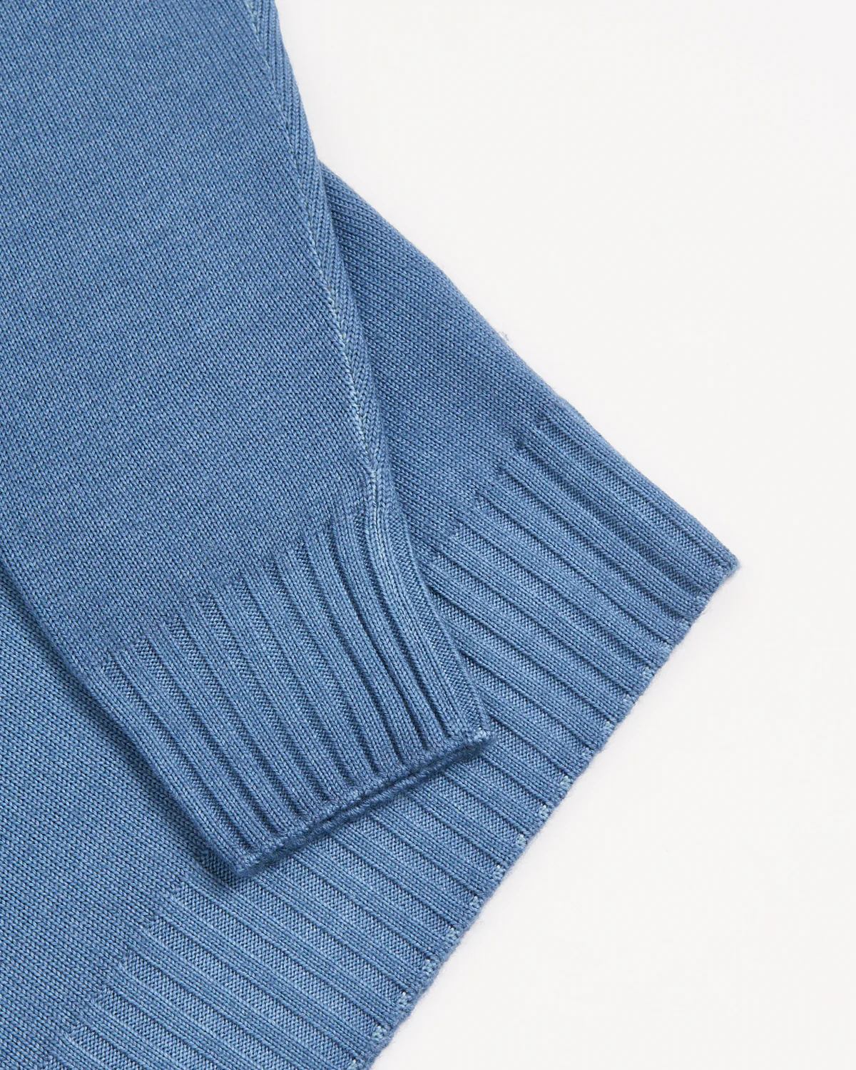 Light Blue 7 Gauge Frosted Garment Dyed Wool Crewneck - Image 4