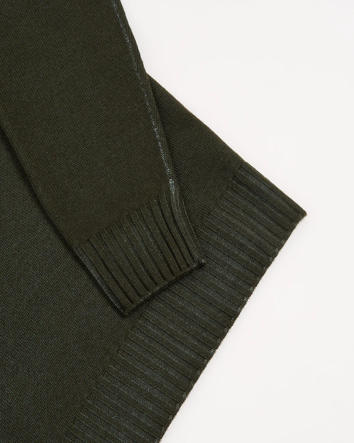 Moss Green 7 Gauge Frosted Garment Dyed Wool Crewneck - Image 4