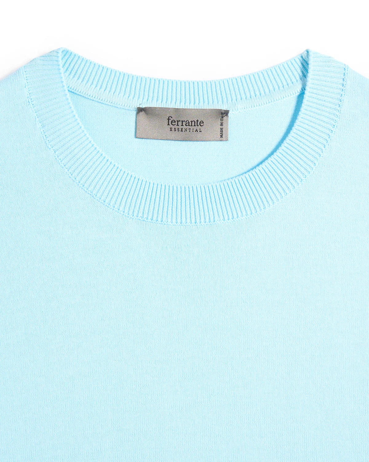 Straight Banded Bottom Crisp Cotton T-Shirt - Image 2