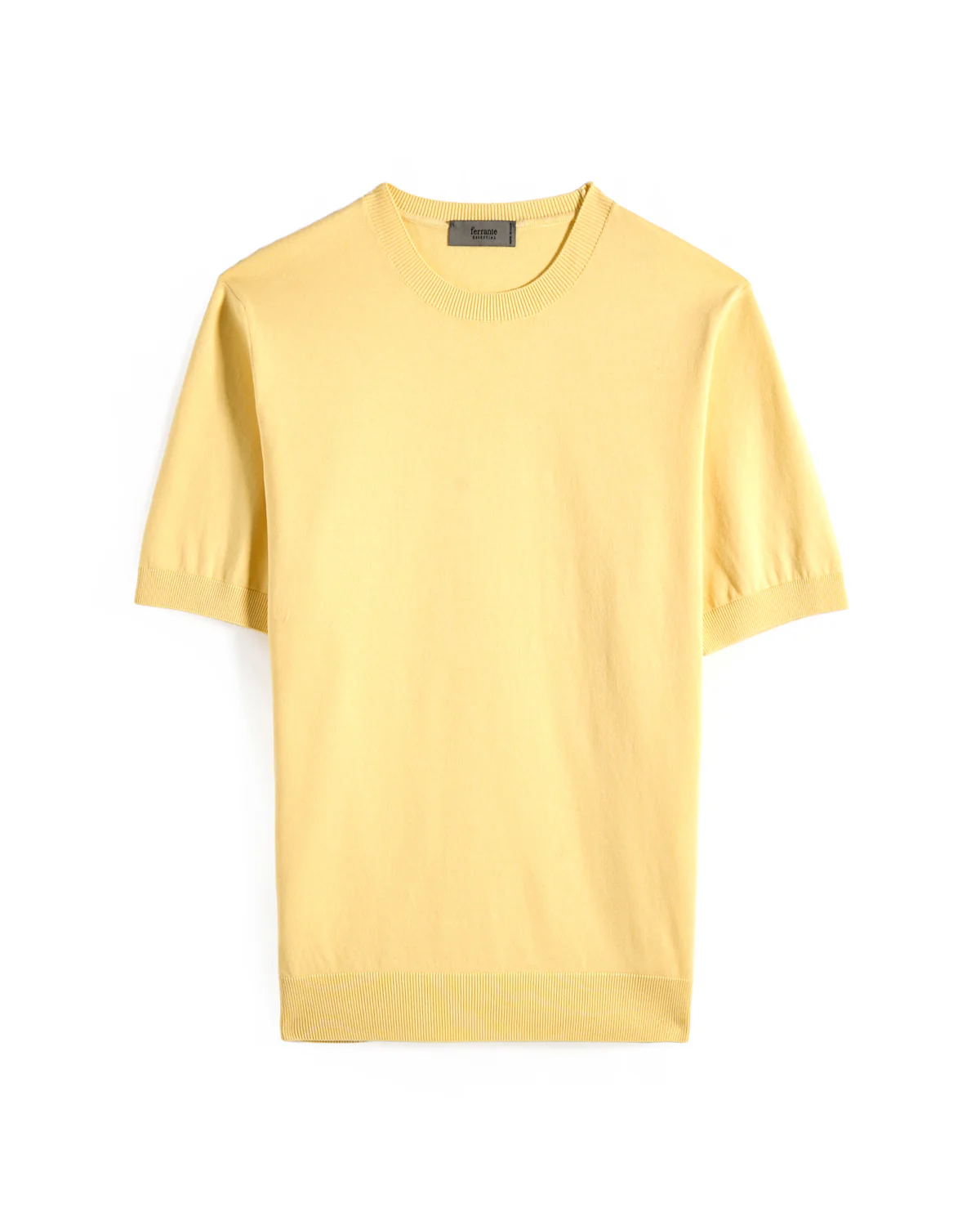 Straight Banded Bottom Crisp Cotton T-Shirt