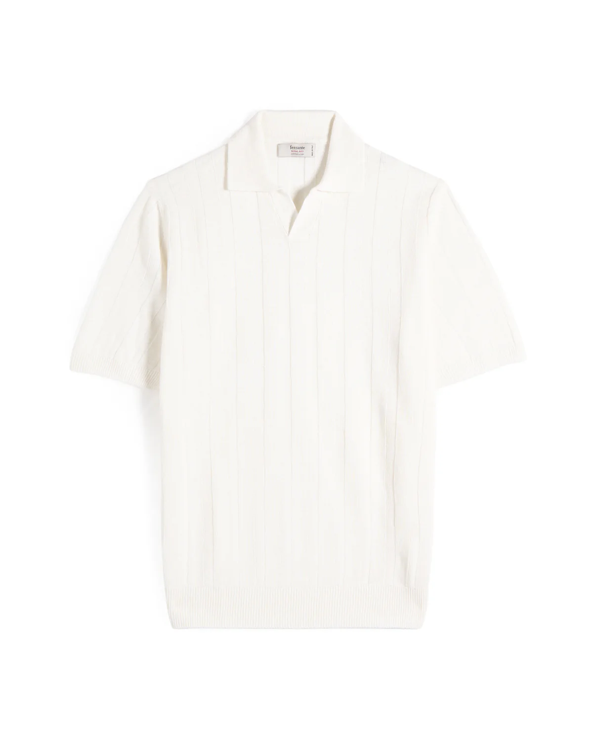 Wide Rib Cotton Johnny Collar Polo