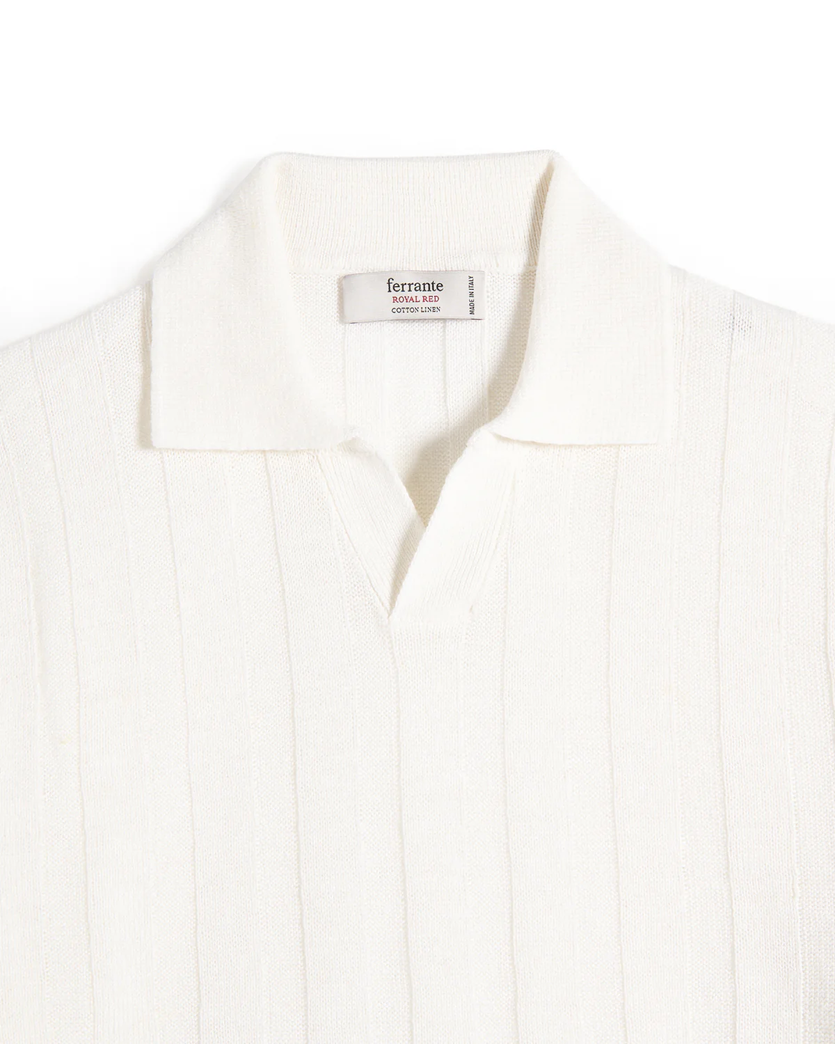 Wide Rib Cotton Johnny Collar Polo - Image 2