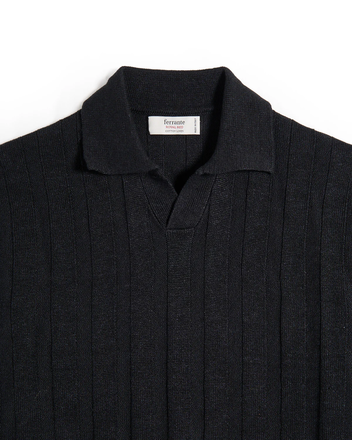 Wide Rib Cotton Johnny Collar Polo - Image 2