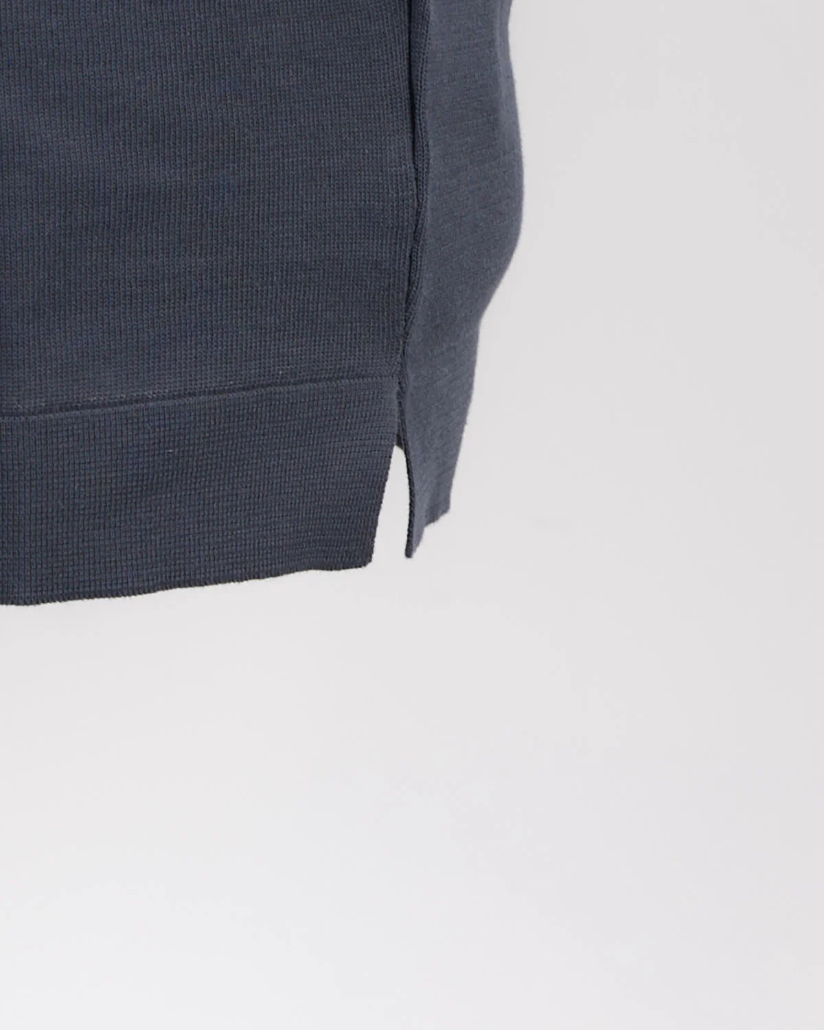 Dark Grey Straight Bottom Fine Knit Long Sleeve Crewneck - Image 6