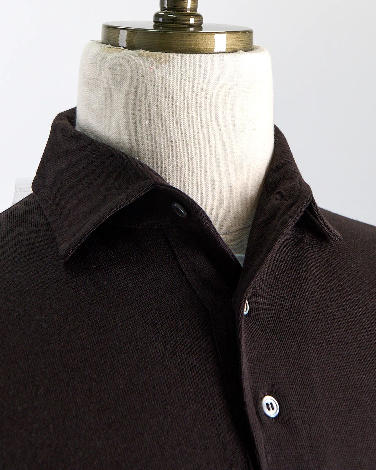 Elegant Stand-Up Collar Long Sleeve Fine Merino Polo - Image 2