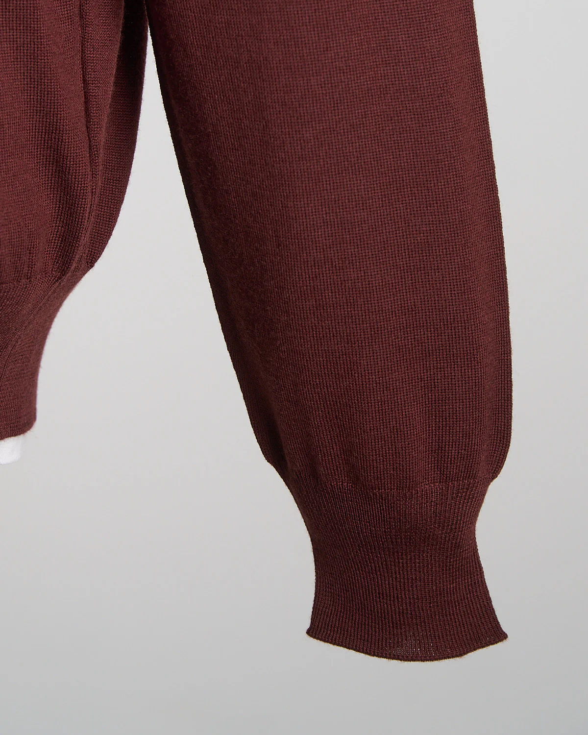 Elegant Stand-Up Collar Long Sleeve Fine Merino Polo - Image 4