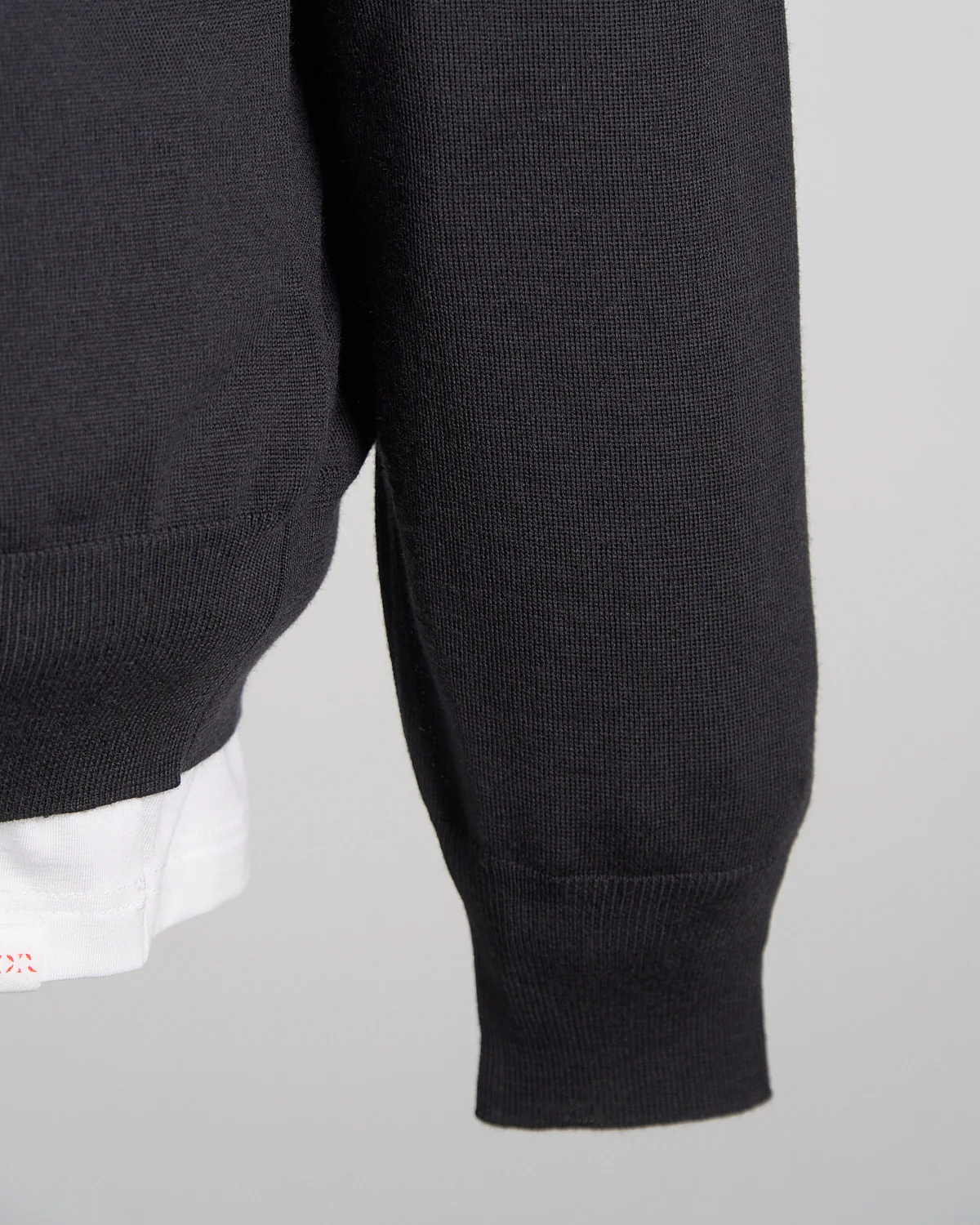 Elegant Stand-Up Collar Long Sleeve Fine Merino Polo - Image 4