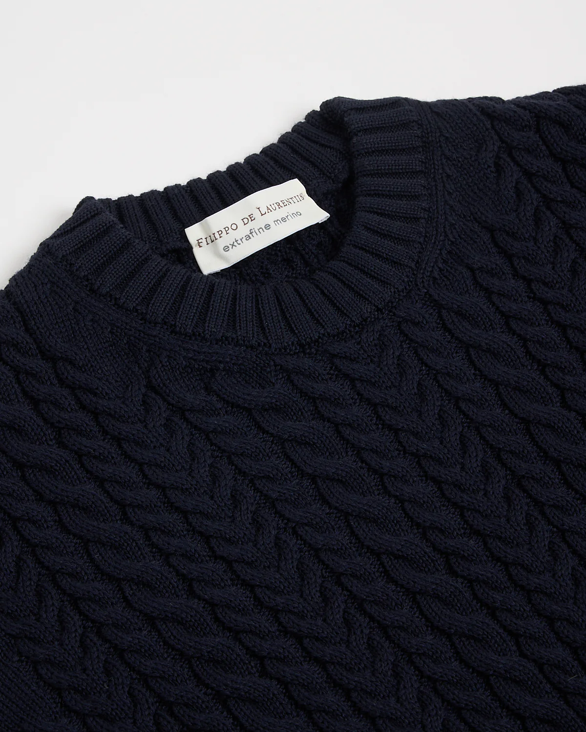 Extrafine Merino 3D Cableknit Crewneck Sweater - Image 4