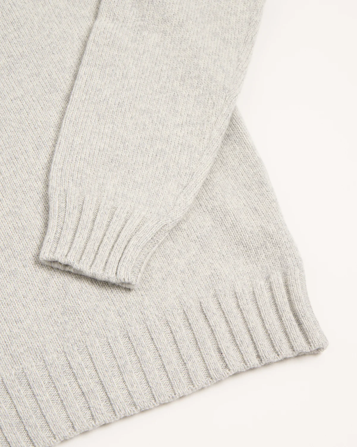 Heathered Wool Ribbed Quarter Zip Sweater - Image 5