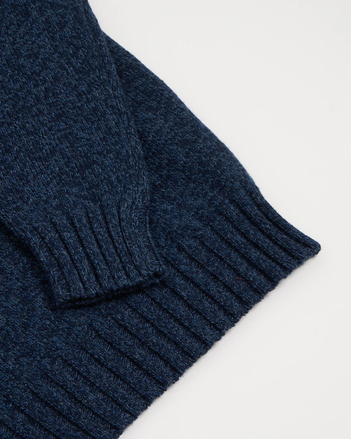 Heathered Wool Ribbed Quarter Zip Sweater - Image 4