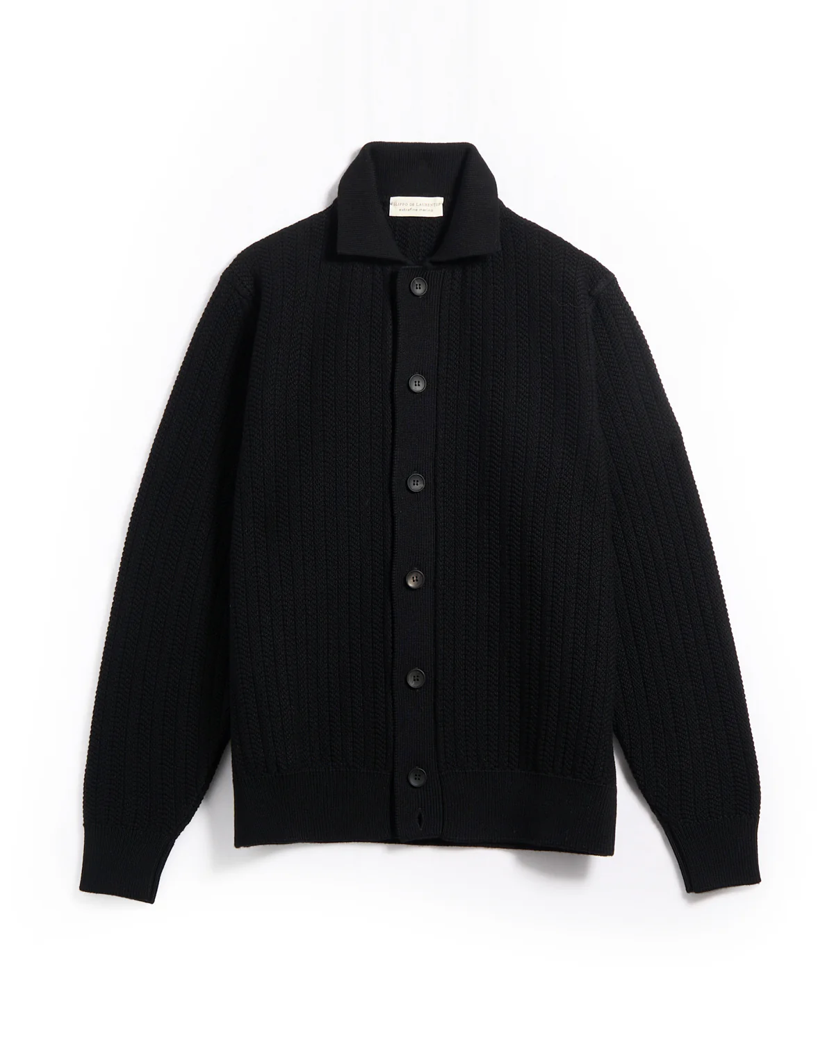 Jacquard Knit Full Button Sweater Shirt