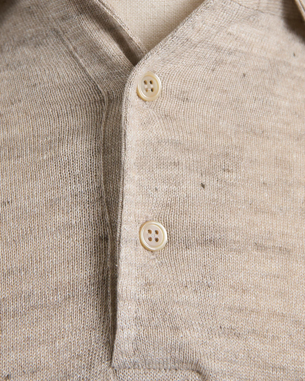 Liquid Linen & Cotton Standup Collar Polo Shirt - Image 5
