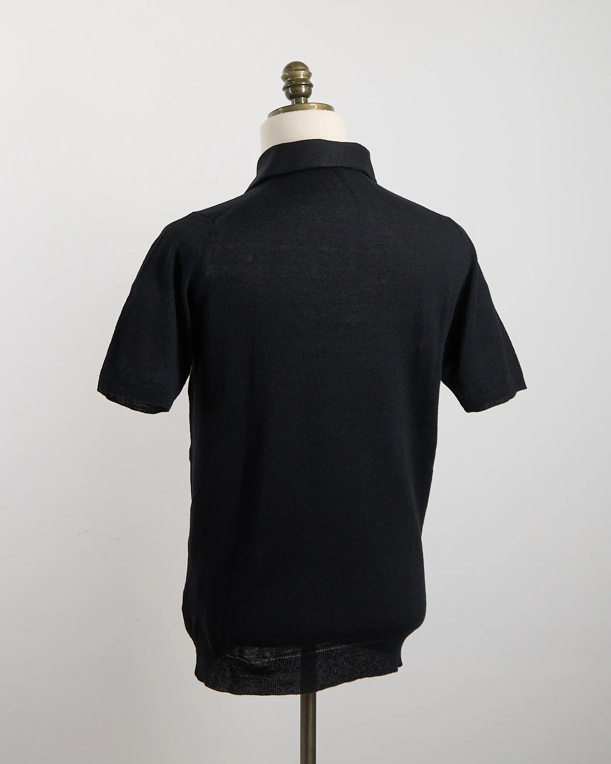 Liquid Linen & Cotton Standup Collar Polo Shirt - Image 3