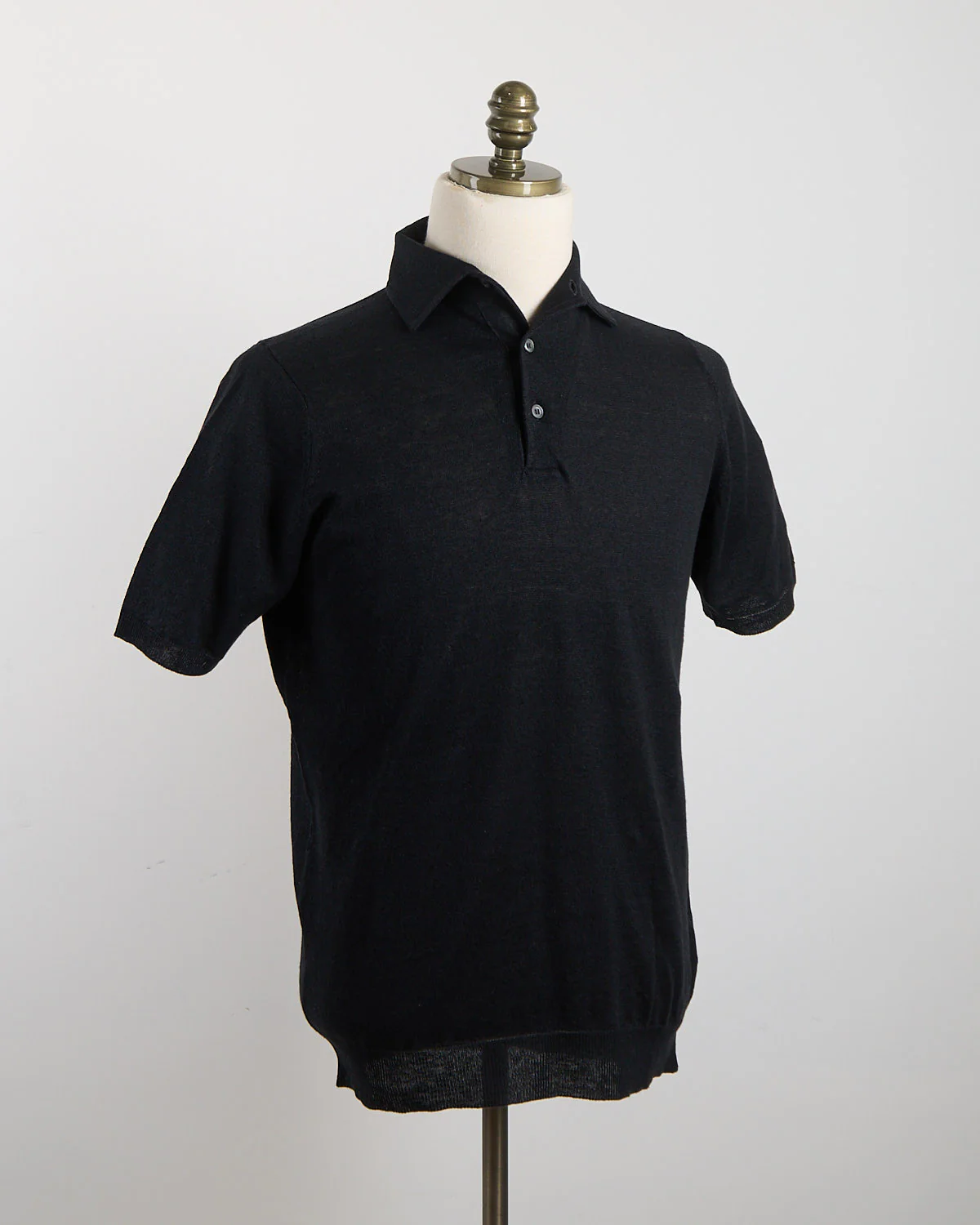 Liquid Linen & Cotton Standup Collar Polo Shirt - Image 6