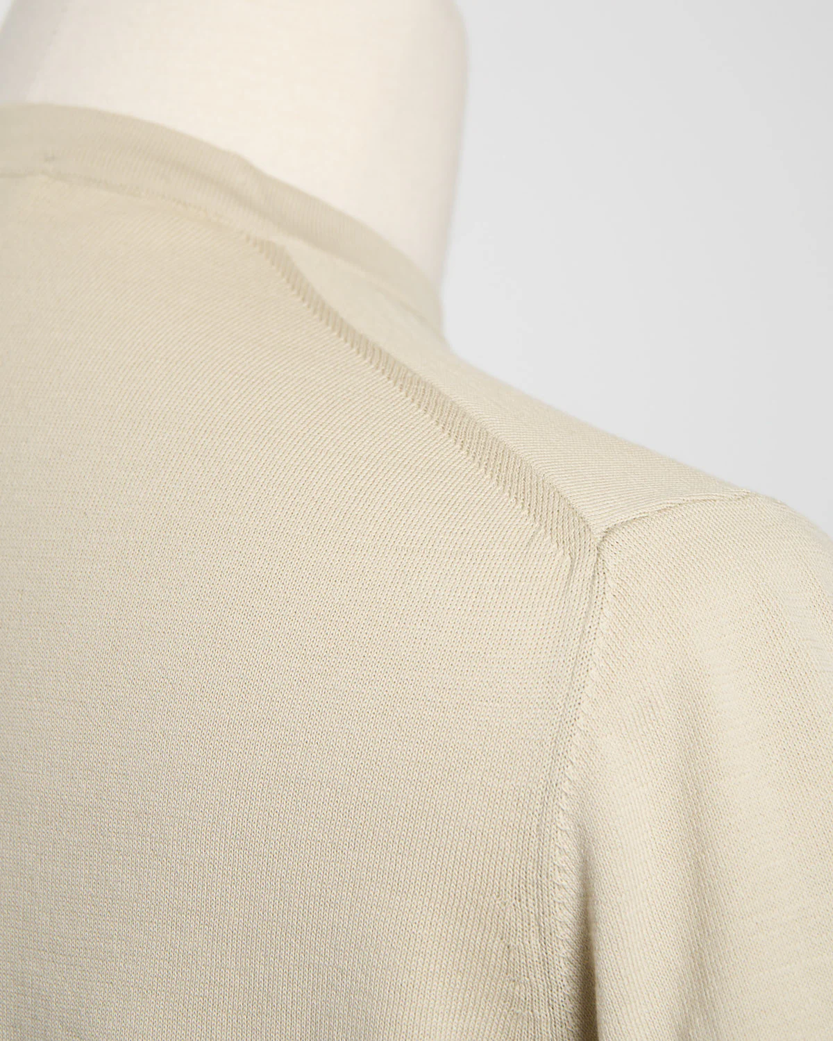 Neutral Straight Bottom Fine Knit Crewneck T-Shirt - Image 4