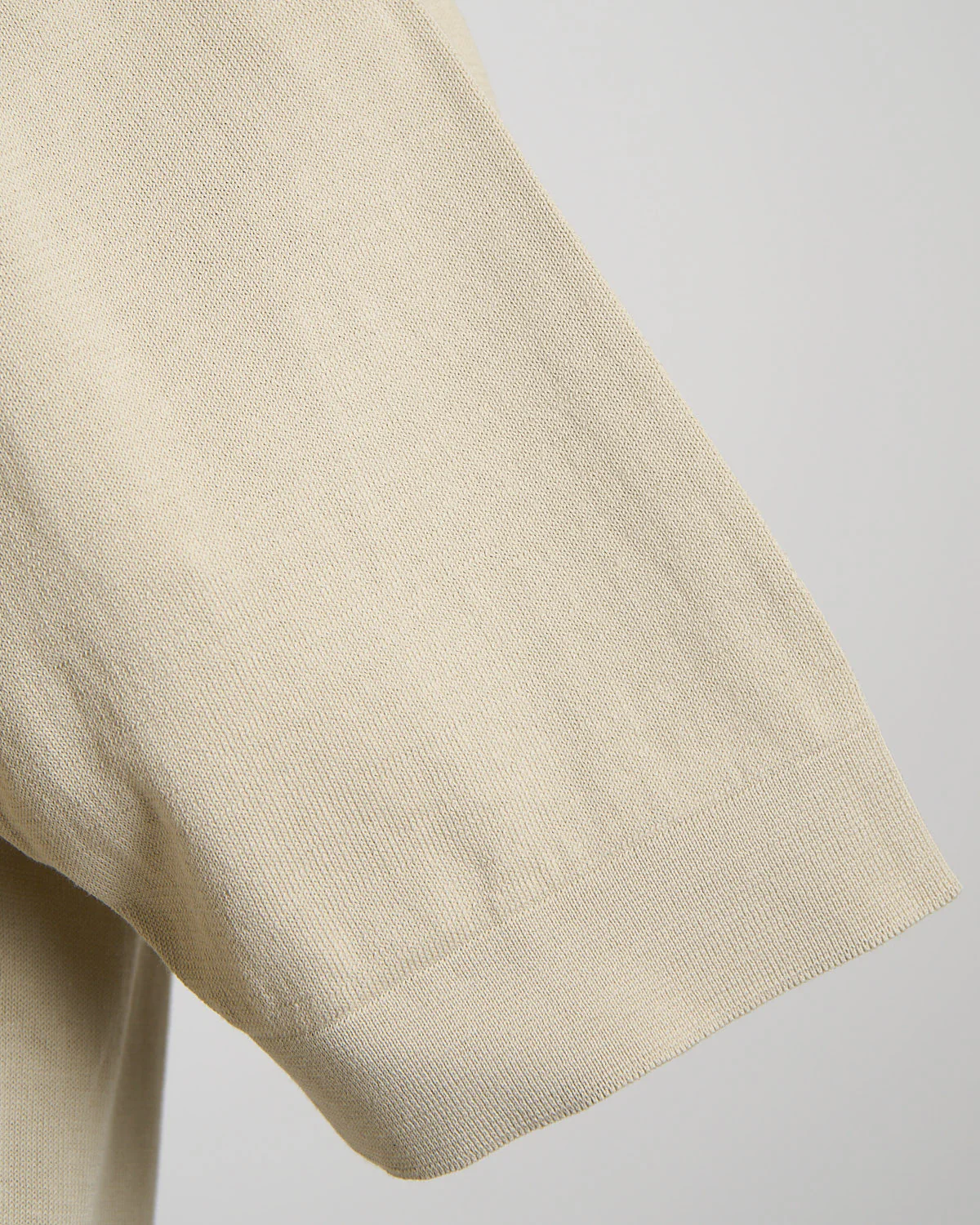 Neutral Straight Bottom Fine Knit Crewneck T-Shirt - Image 5