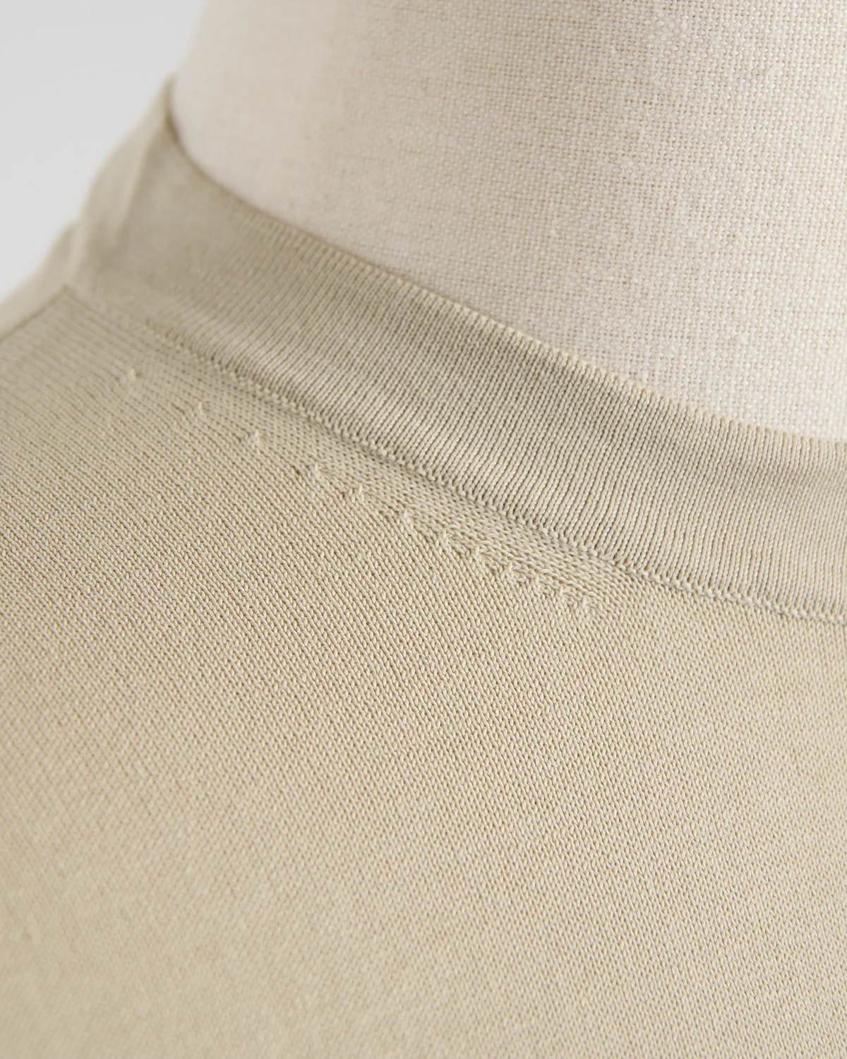 Neutral Straight Bottom Fine Knit Crewneck T-Shirt - Image 7