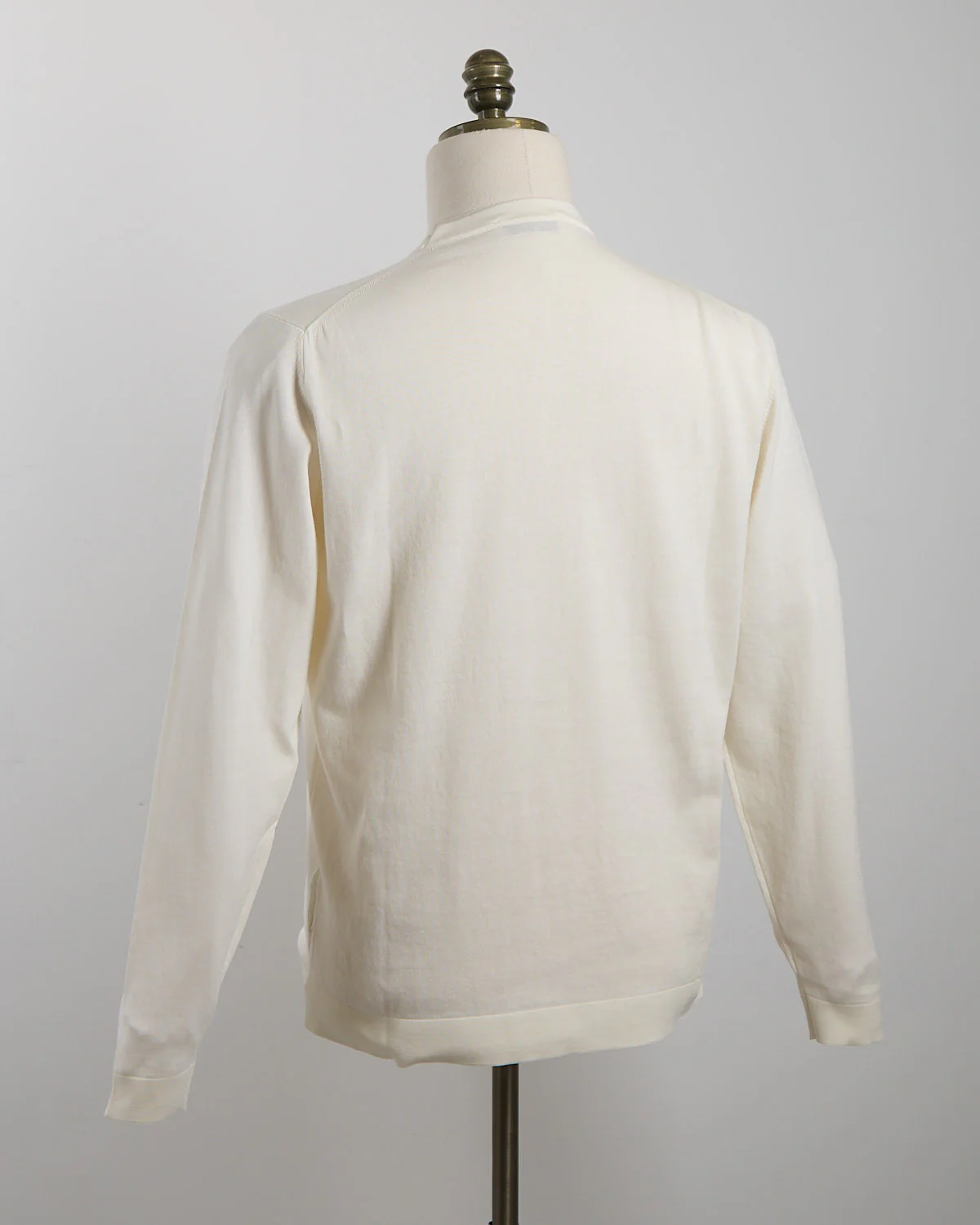 Off White Straight Bottom Fine Knit Long Sleeve Crewneck - Image 3