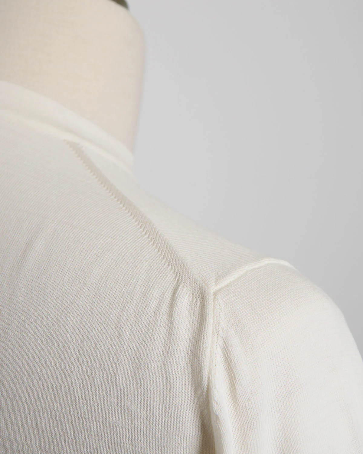 Off White Straight Bottom Fine Knit Long Sleeve Crewneck - Image 4