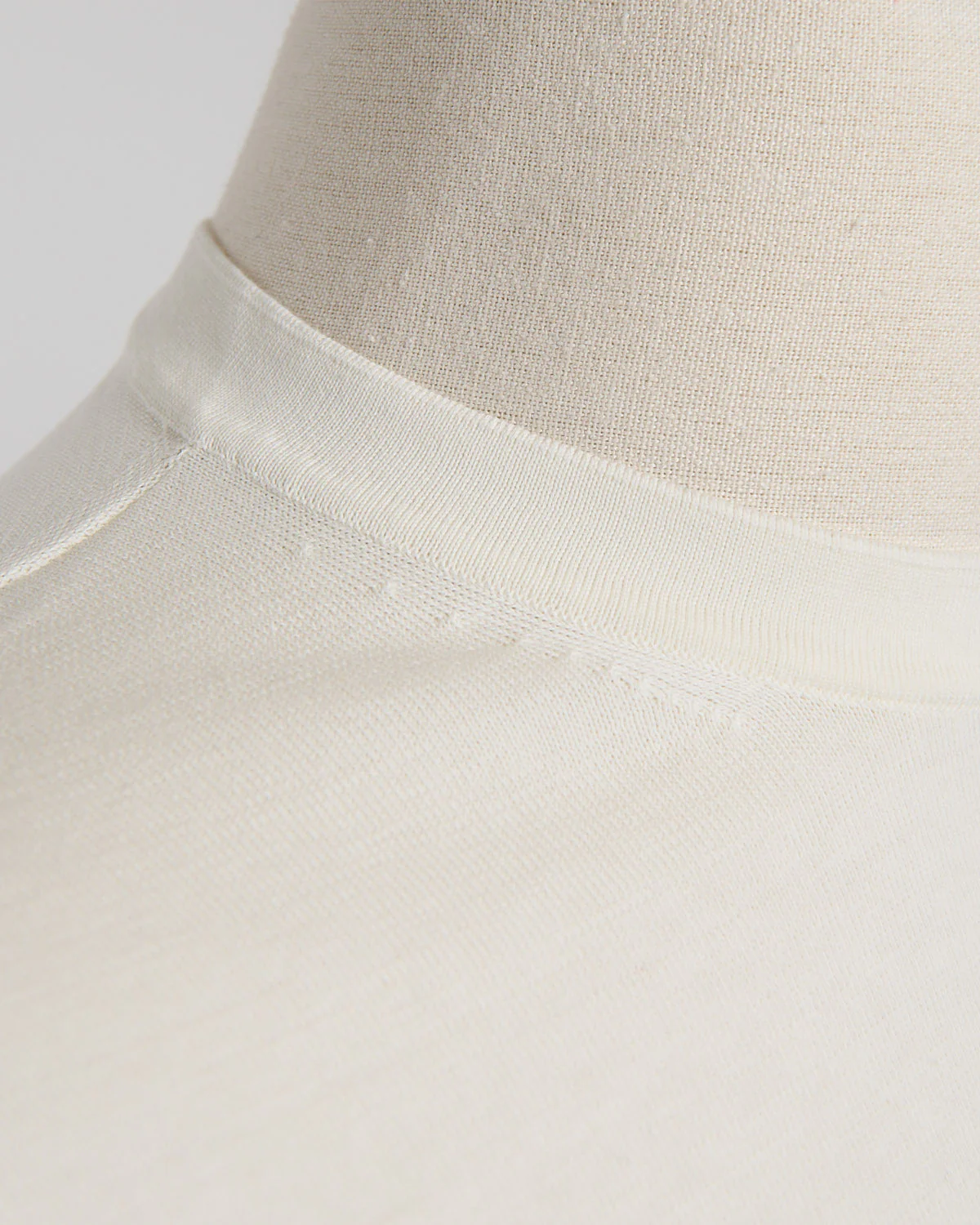 Off White Straight Bottom Fine Knit Long Sleeve Crewneck - Image 5