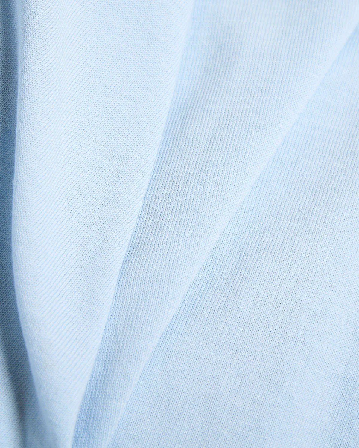 Powder Blue Straight Bottom Fine Knit Crewneck T-Shirt - Image 6