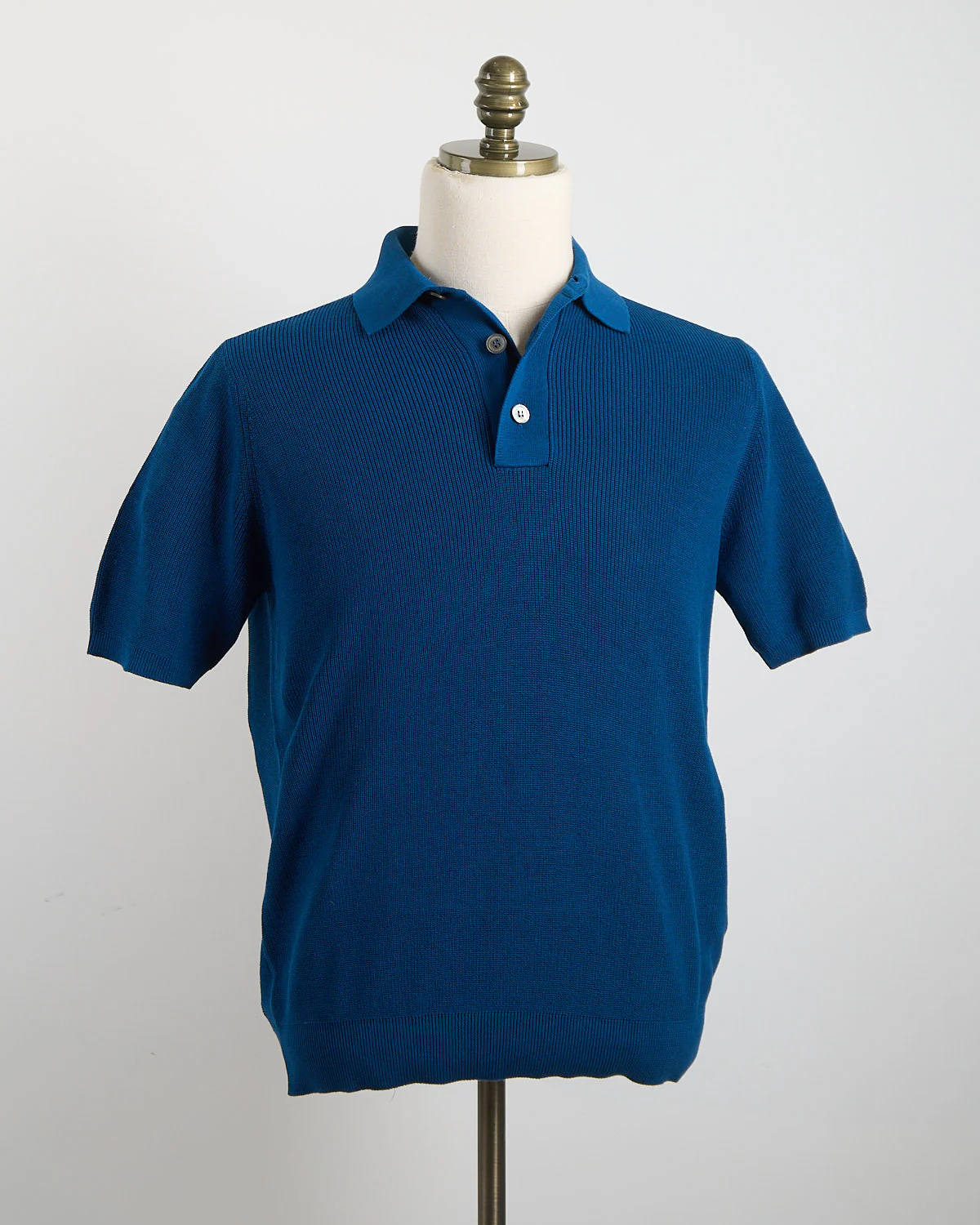 Ribbed Crêpe Cotton Polo Shirt