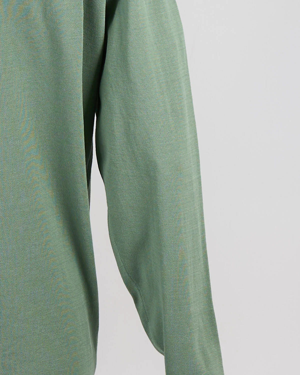 Sage Green Straight Bottom Fine Knit Long Sleeve Crewneck - Image 6